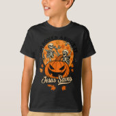 No Bones About It Jesus Saves Christian Halloween T-shirt (Voorkant)