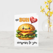 No Bun vergelijkt Hamburger Valentijnsdag Kaart (Gele Bloem)