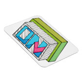 NO Button Funny Pop Art magnet Magneet (Rechterzijde)