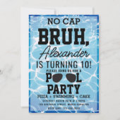 No Cap Bruh Boy Teenager Birthday Pizza Pool Party Kaart (Voorkant)