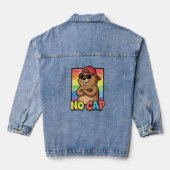 No Cap Capybara – Funny Capybara Meme Streetwear  Denim Jacket (Achterkant)