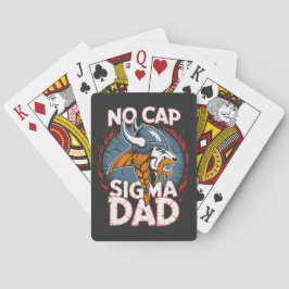 No Cap Sigma Dad Viking Grafische T-shirt voor vad Pokerkaarten