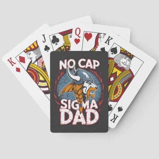 No Cap Sigma Dad Viking Graphic Tee for Fathers Pokerkaarten (Achterkant)