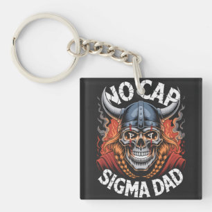 No Cap Sigma Dad Viking Schedel T-shirt voor vader Sleutelhanger