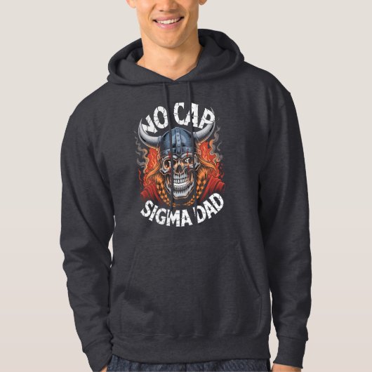 No Cap Sigma Dad Viking Skull Tee for Fathers Hoodie (Voorkant)