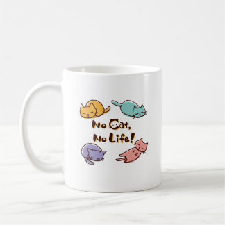 No Cat No Life! / Cute Loose Cat Illustration with Koffiemok
