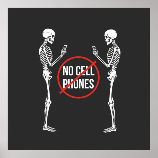 No cell Phones sign. Poster (Voorkant)