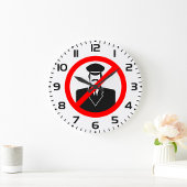 No Chauffeur Allowed Symbol Funny Warning Grote Klok