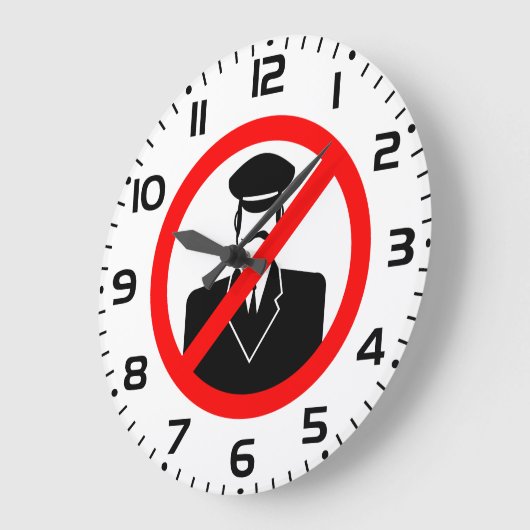 No Chauffeur Allowed Symbol Funny Warning Grote Klok (Hoek)