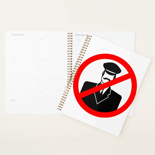 No Chauffeur Allowed Symbol Funny Warning Planner