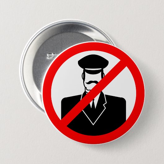 No Chauffeur Allowed Symbol Funny Warning Ronde Button 7,6 Cm (Voorkant /achterkant)