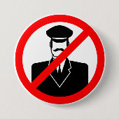 No Chauffeur Allowed Symbol Funny Warning Ronde Button 7,6 Cm (Voorkant)