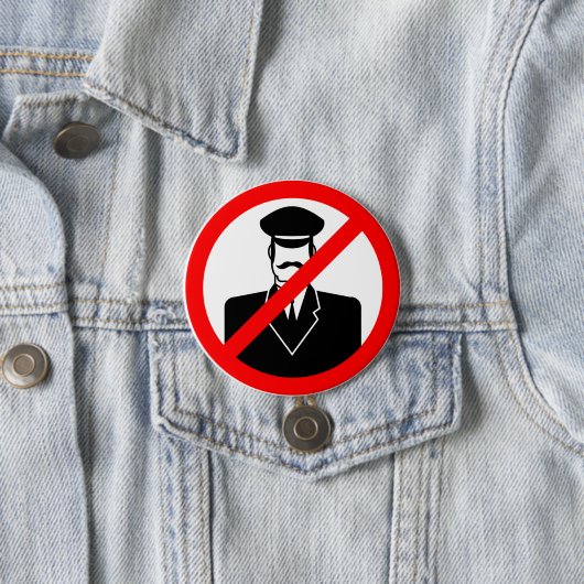 No Chauffeur Allowed Symbol Funny Warning Ronde Button 7,6 Cm (In situ)