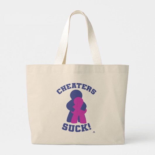 No Cheaters Board Game Meme Humor Design Grote Tote Bag (Achterkant)
