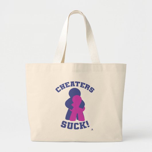 No Cheaters Board Game Meme Humor Design Grote Tote Bag (Voorkant)