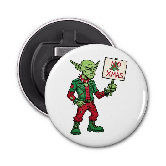 No Christmas – Rebel Alien Style Button Flesopener (Voorkant)