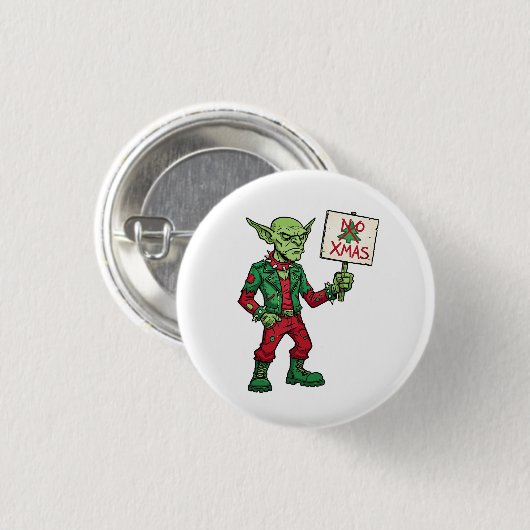 No Christmas – Rebel Alien Style Ronde Button 3,2 Cm (Voorkant /achterkant)