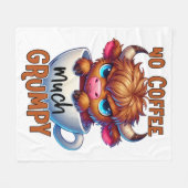 No Coffee Much Grumpy Fleece Deken (Voorkant (Horizontaal))