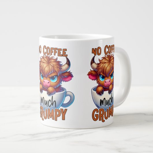 No Coffee Much Grumpy  Grote Koffiekop (Voorkant rechts)