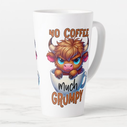 No Coffee Much Grumpy Latte Mok (Rechterhoek)