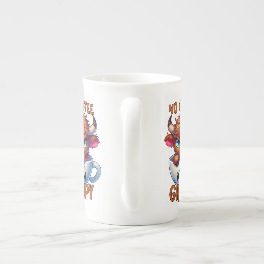 No Coffee Much Grumpy Porselein Kop (Achterkant)