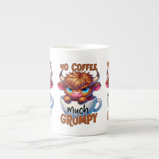 No Coffee Much Grumpy Porselein Kop (Voorkant)