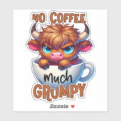 No Coffee Much Grumpy Sticker (Vel)