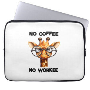 No coffee no workee grappig gezegde No coffee Laptop Sleeve