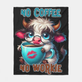 No Coffee No Workie  Fleece Deken (Voorkant)