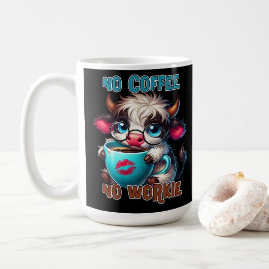 No Coffee No Workie Koffiemok (Met donut)