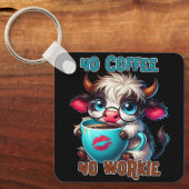 No Coffee No Workie Sleutelhanger (Voorkant)