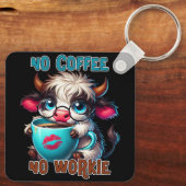 No Coffee No Workie  Sleutelhanger (Achterkant)
