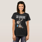 No Coffee, No Working. Grumpy Funny Donkey T-shirt (Voorkant volledig)