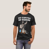 No Coffee, No Working. Grumpy Funny Donkey T-shirt (Voorkant volledig)