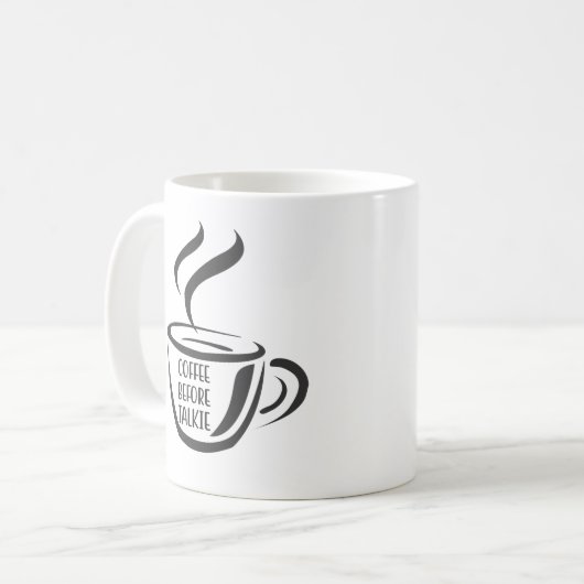 No coffee yet....no talking yet! koffiemok (Voorkant links)