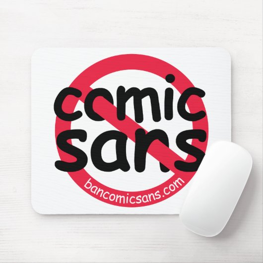 No Comic Sans Mousepad Muismat (Met muis)