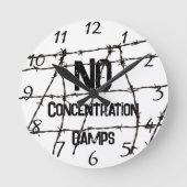 No Concentration Camps Clock Ronde Klok (Voorkant)