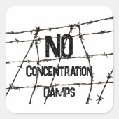 No Concentration Camps Sticker (Voorkant)