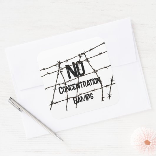 No Concentration Camps Sticker (Envelop)