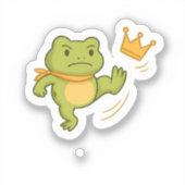 No Crown For Me! Frog Sticker (Voorkant)