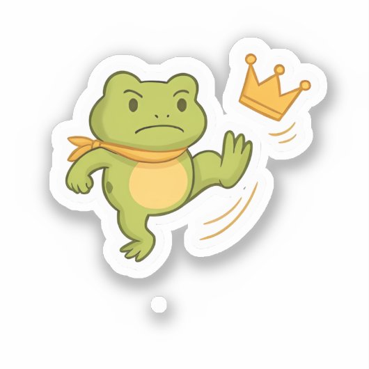 No Crown For Me! Frog Sticker (Voorkant)
