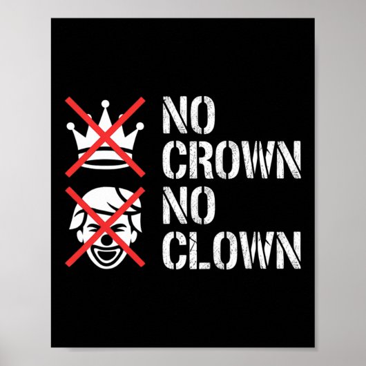 No Crown No Clown Resist Protest Dump Trump Activi Poster (Voorkant)