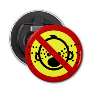 NO Cry Babies ⚠ Thai Airport Sign ⚠ Button Flesopener