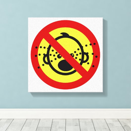 NO Cry Babies ⚠ Thai Airport Sign ⚠ Canvas Afdruk (Insitu (Houten vloer))