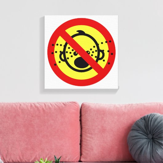 NO Cry Babies ⚠ Thai Airport Sign ⚠ Canvas Afdruk (Insitu (Woonkamer))