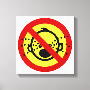 NO Cry Babies ⚠ Thai Airport Sign ⚠ Canvas Afdruk