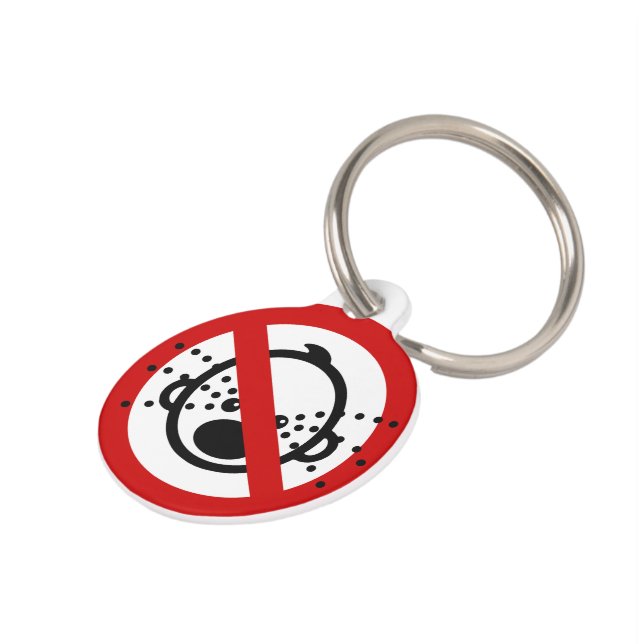 NO Cry Babies ⚠ Thai Airport Sign ⚠ Huisdierpenning (Zijkant)