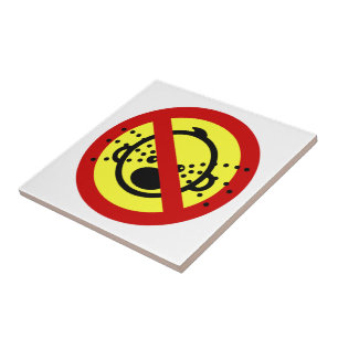 NO Cry Babies ⚠ Thai Airport Sign ⚠ Tegeltje