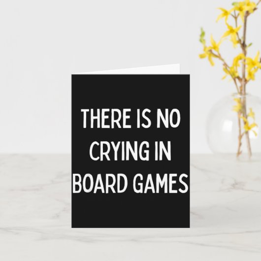 No Crying In Board Games Trivia Game Night Funny Q Kaart (Gele Bloem)