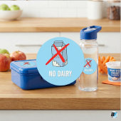 No Dairy Allergy Alert Milk Free Symbol Kids Blue Ronde Sticker
